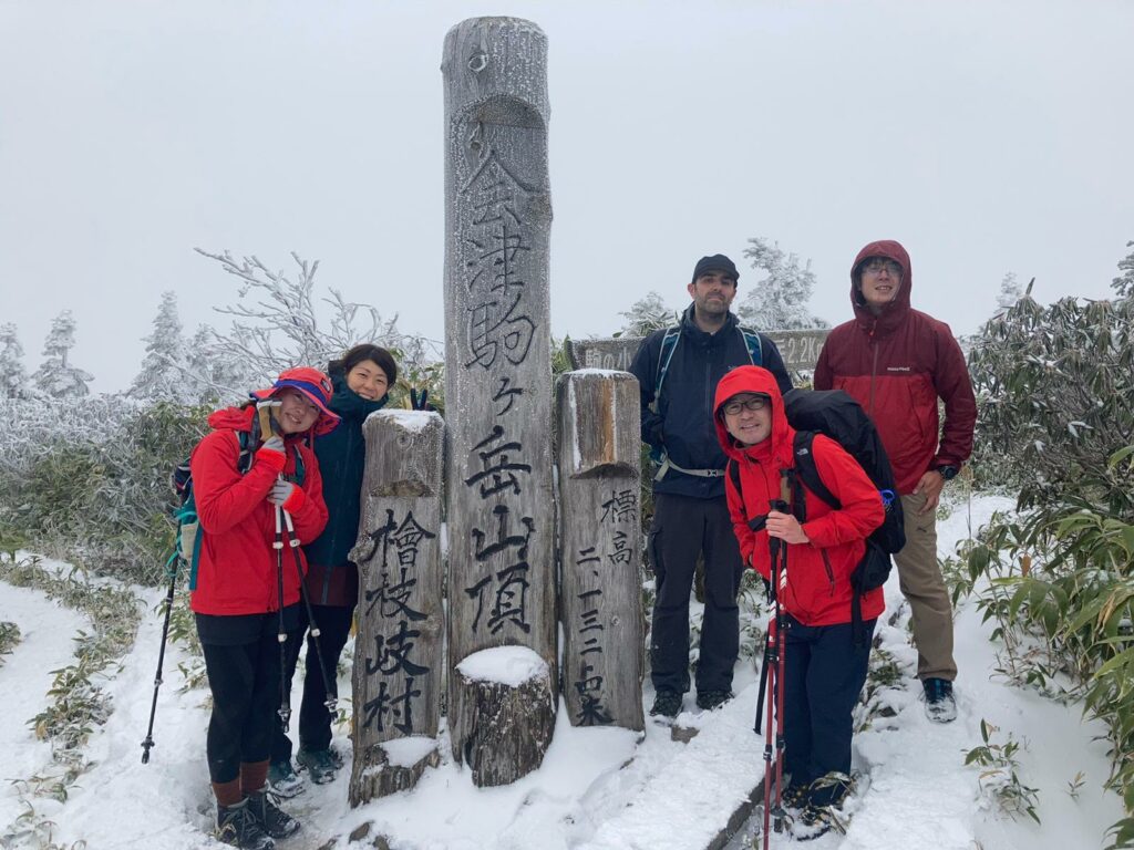 Foto de grup al cim d'Aizu-Komagatake