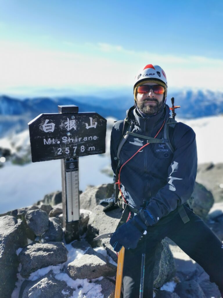 Foto al cim de Nikko-Shirane, a l'hivern