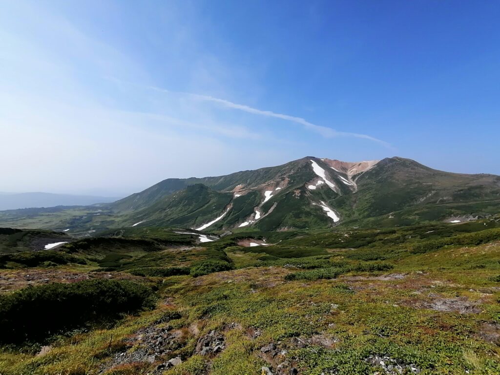 Vista de Nakadake, desprès del descens de Asahidake