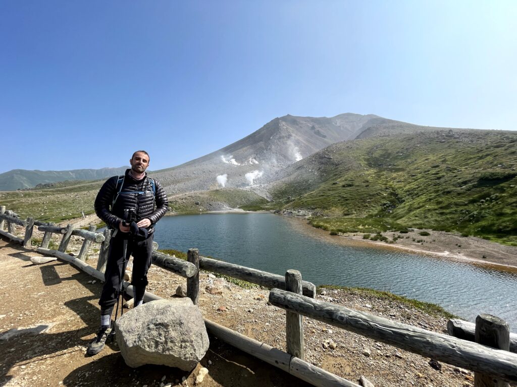 Asahidake al fons, des de el punt d'inici desprès del telefèric