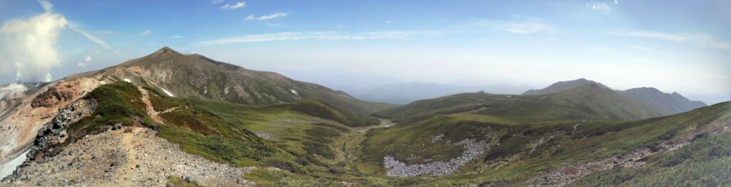 Panoràmica des de la cresta a Tokachidake