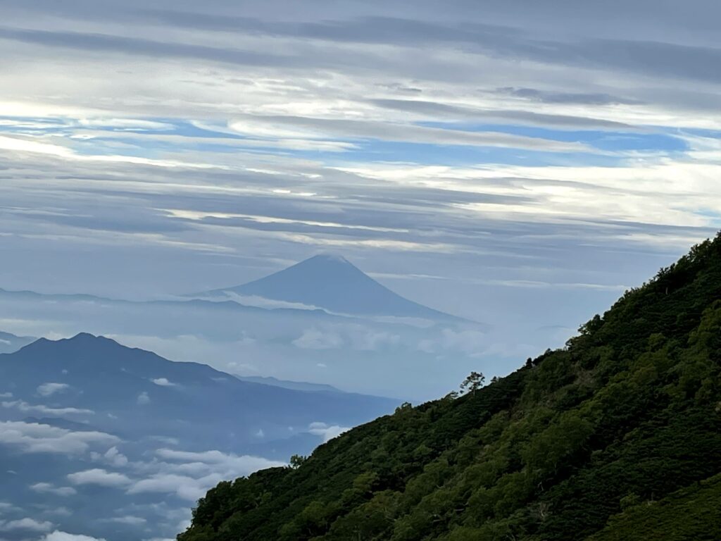Vistes del Fuji des del refugi d'Akadake