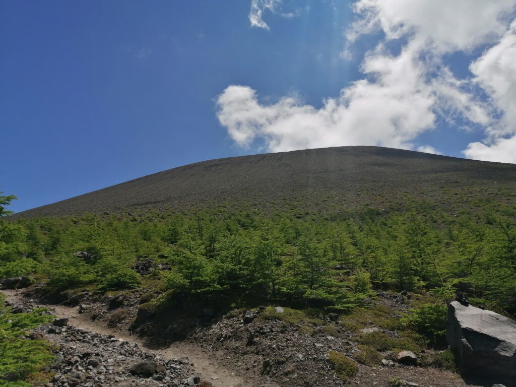 Vista d'Asamayama des de la base